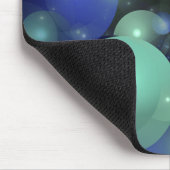 Blauwe en groene bubbels muismat (Hoek)