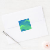 Blauwe en groene Chevron Envelope Stickers (Envelop)