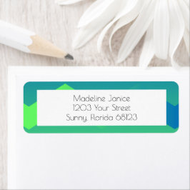 Blauwe en groene Chevron Return-adreslabels Etiket