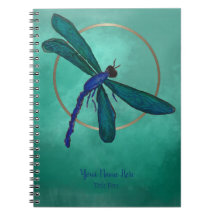 Blauwe en groene dragonfly spirale laptop