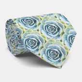 Blauwe en groene Echeveria Imbricata Succulent Stropdas (Opgerold)