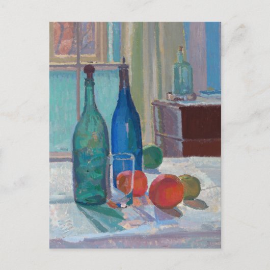 Blauwe en groene flessen en Sinaasappels | Spencer Briefkaart (Voorkant)