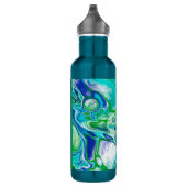 Blauwe en groene, flexibele kunst op maat waterfles (Rechts)