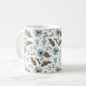 Blauwe en groene Floral Koffiemok (Voorkant links)