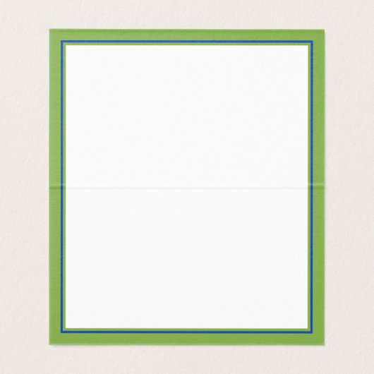 Blauwe en groene gemberpotten en bamboe monogram kaart (Binnenkant ongevouwen)