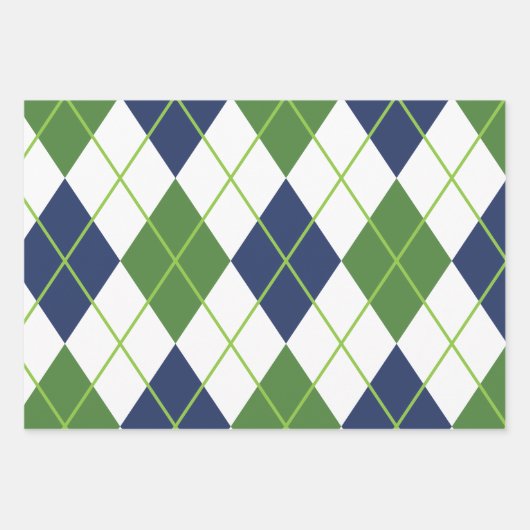 Blauwe en groene Golf-schotel Inpakpapier Vel (Voorkant)