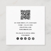 Blauwe en groene Hand Getrokken Bloemblok Print Vierkante Visitekaartje (Achterkant)