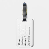 Blauwe en groene Hummingbird en rode Hibiscus Bagagelabel (Achterkant verticaal)