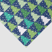 Blauwe en groene kerstbomen tissuepapier (Detail)