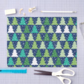 Blauwe en groene kerstbomen tissuepapier (Craft)