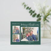 Blauwe en groene kerstkaart (Staand voorkant)