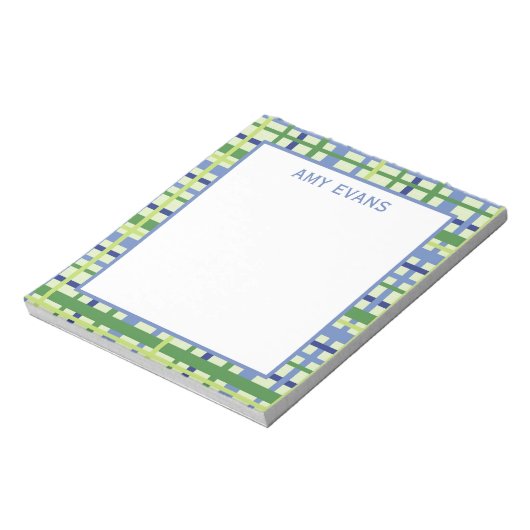 Blauwe en groene laptop notitieblok (Gedraaid)