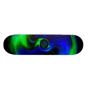 Blauwe en groene melkweg skateboard