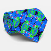 Blauwe en groene mode voor mannen stropdas (Opgerold)