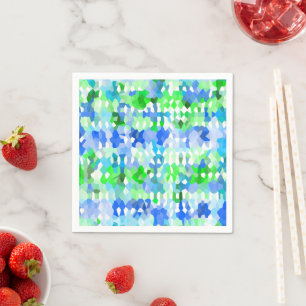 Blauwe en groene mozaïeken servet