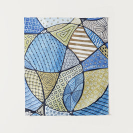 Blauwe en groene neurografische kunsttapes wandkleed