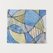 Blauwe en groene neurografische kunsttapes wandkleed (Voorkant (horizontaal))