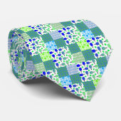 Blauwe en groene Pickleball Courts, Paddles & Ball Stropdas (Opgerold)