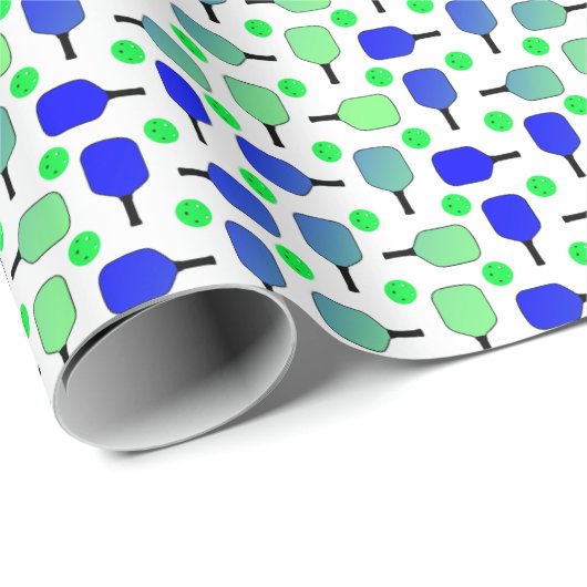 Blauwe en groene Pickleball Paddles Green Pickleba Cadeaupapier (Rol Hoek)
