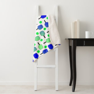 Blauwe en groene Pickleball Paddles Green Pickleba Sherpa Deken
