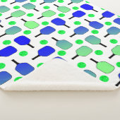 Blauwe en groene Pickleball Paddles Green Pickleba Sherpa Deken (3/4)