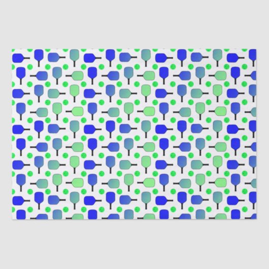 Blauwe en groene Pickleball Paddles Green Pickleba Tissuepapier (Voorkant)