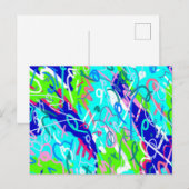 Blauwe en Groene Pop Kunst Briefkaart (Voorkant / Achterkant)