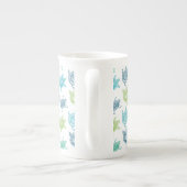 Blauwe en groene schildpadden porselein kop (Achterkant)