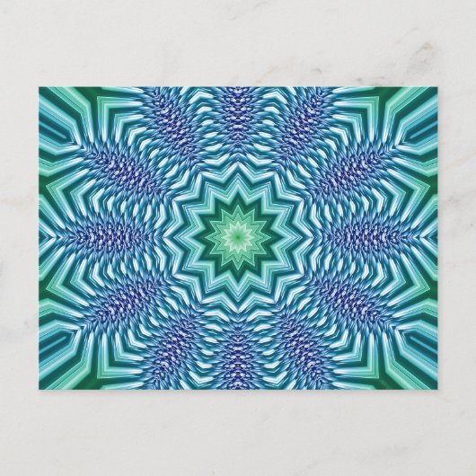 Blauwe en groene sterventilator briefkaart (Voorkant)