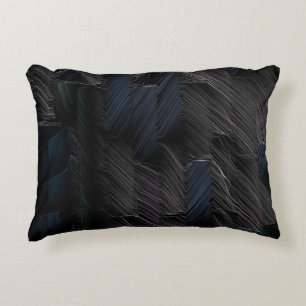 Blauwe en groene stickers op blauwe plastic verpak accent kussen