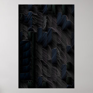 Blauwe en groene stickers op blauwe plastic verpak poster