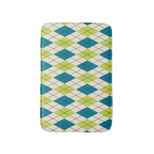 Blauwe en groene stijl badmat (Voorkant Verticaal)