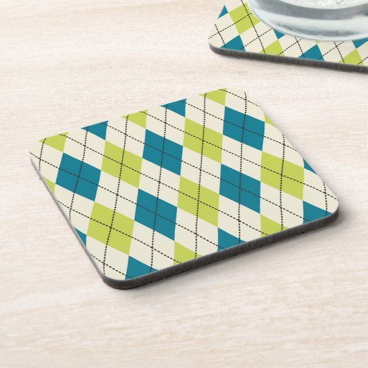 Blauwe en groene stijl bier onderzetter (Linkerzijde)