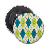 Blauwe en groene stijl button flesopener (Voorkant)