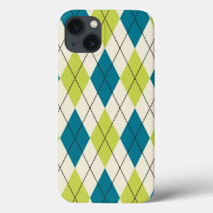 Blauwe en groene stijl iPhone 13 hoesje