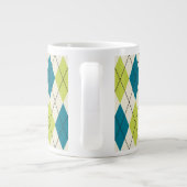 Blauwe en groene stijl extra grote mok (Achterkant)