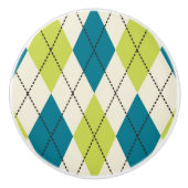 Blauwe en groene stijl keramische knop (Voorkant)