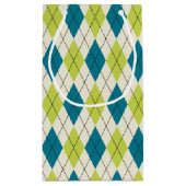 Blauwe en groene stijl klein cadeauzakje (Achterkant)