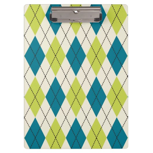 Blauwe en groene stijl klembord (Voorkant)