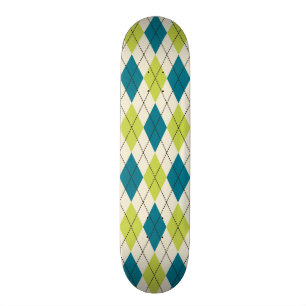 Blauwe en groene stijl skateboard