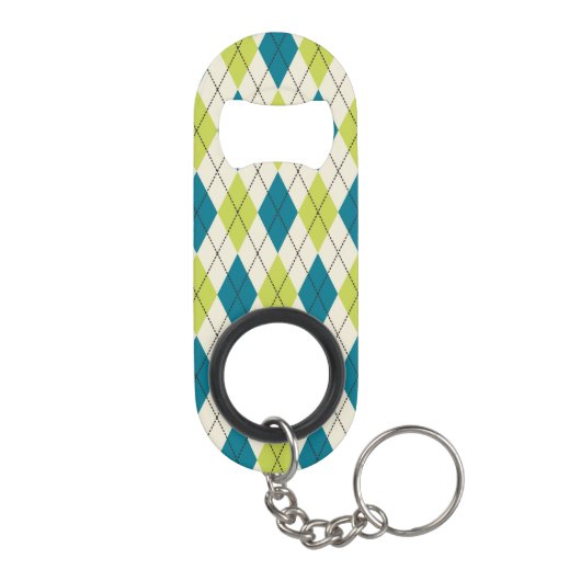 Blauwe en groene stijl sleutelhanger flessenopener (Achterkant)