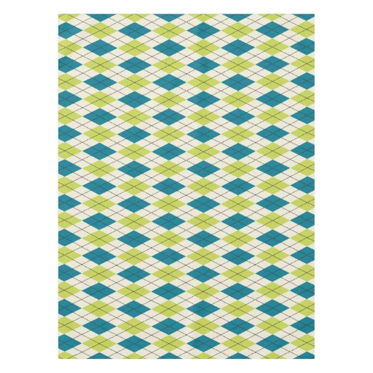 Blauwe en groene stijl tafelkleed (Voorkant)
