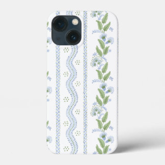 Blauwe en groene stremmen iPhone 13 mini hoesje