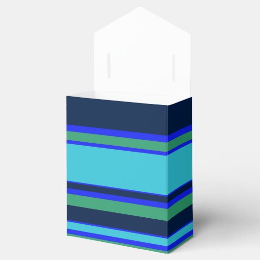 Blauwe en groene strepen bedankdoosjes (Geopend)