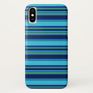 Blauwe en groene strepen iPhone x hoesje