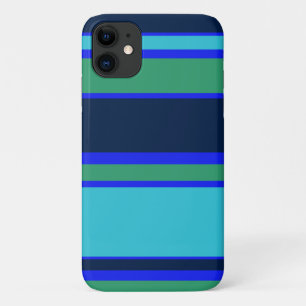 Blauwe en groene strepen iPhone 11 hoesje