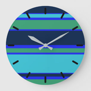 Blauwe en groene strepen grote klok