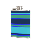 Blauwe en groene strepen heupfles (Links)