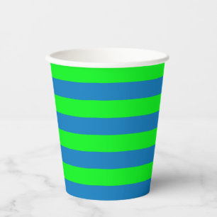 Blauwe en groene strepen ontwerp papieren bekers