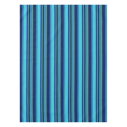 Blauwe en groene strepen tafelkleed (Voorkant)